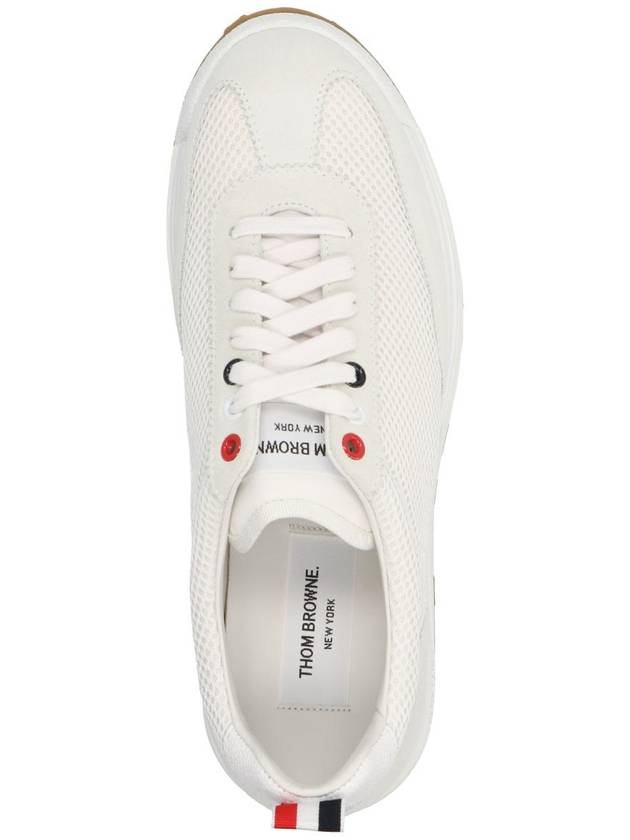 Fine Kid Suede Tech Runner White - THOM BROWNE - BALAAN 4