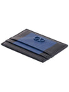 V Logo Leather Card Wallet Navy - VALENTINO - BALAAN 5