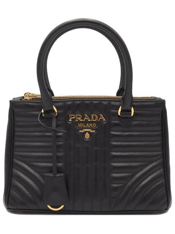 Black Leather Mini Diagram Galleria 2WAY 1BA896 2D91 - PRADA - BALAAN 1