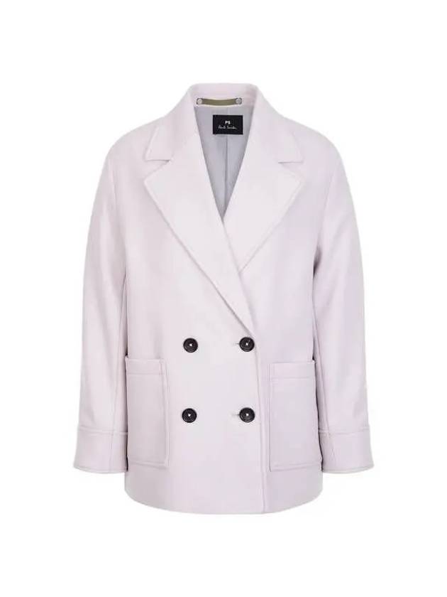 PS Women s Wool Blend Double Peacoat Light Purple 270064 - PAUL SMITH - BALAAN 1