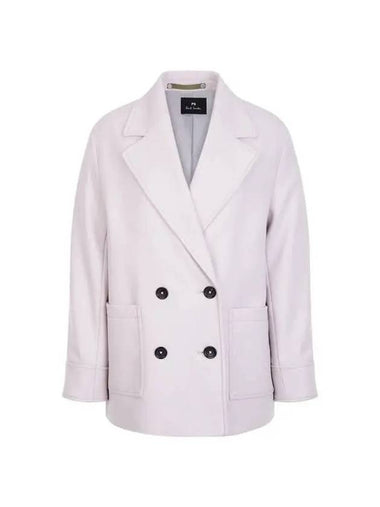 PS Women s Wool Blend Double Peacoat Light Purple 270064 - PAUL SMITH - BALAAN 1