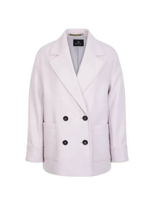 PS Women s Wool Blend Double Peacoat Light Purple 270064 - PAUL SMITH - BALAAN 1