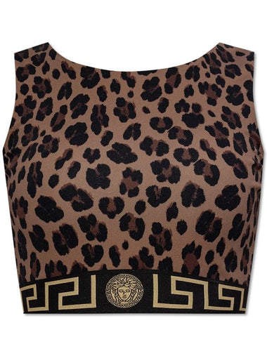 Versace Sports Bra With Logo, Women's, Brown - VERSACE - BALAAN 1