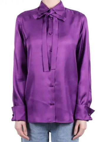 Primavera Women s Toano Silk Shirt Purple 019 1120489 - MAX MARA - BALAAN 1