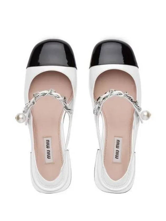 Patent Leather Slingback Heels White - MIU MIU - BALAAN 2