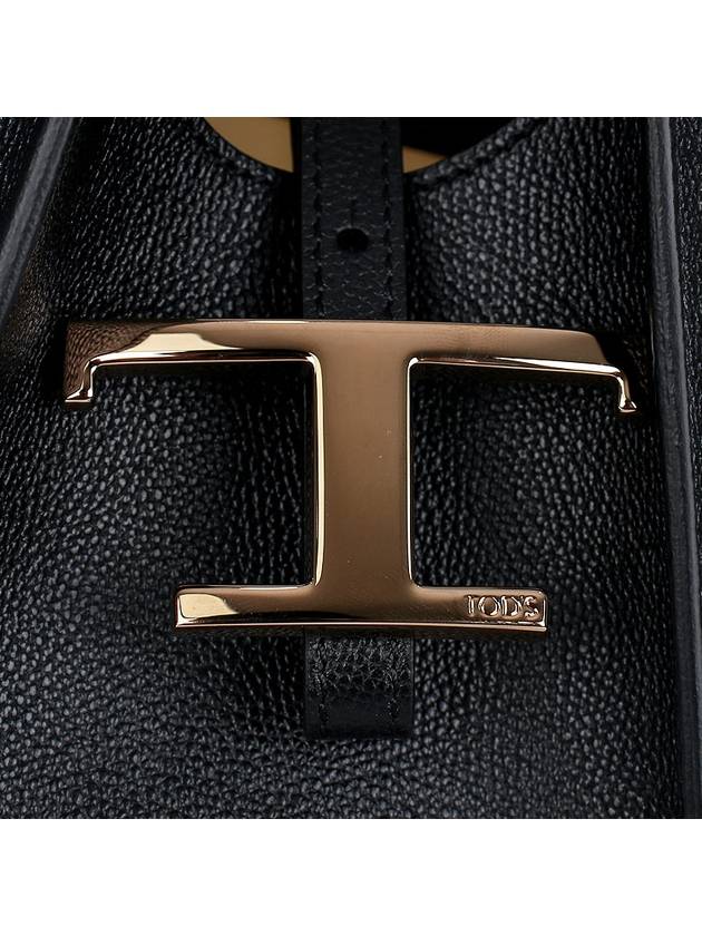 T Timeless Leather Shopping Mini Tote Bag Black - TOD'S - BALAAN 8