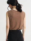 Museum Linen Sleeveless T shirt Brown - SORRY TOO MUCH LOVE - BALAAN 5