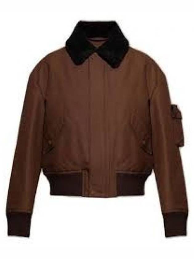 Teddy Collar Water Repellent Padded Bomber Jacket Brown - HUGO BOSS - BALAAN 2