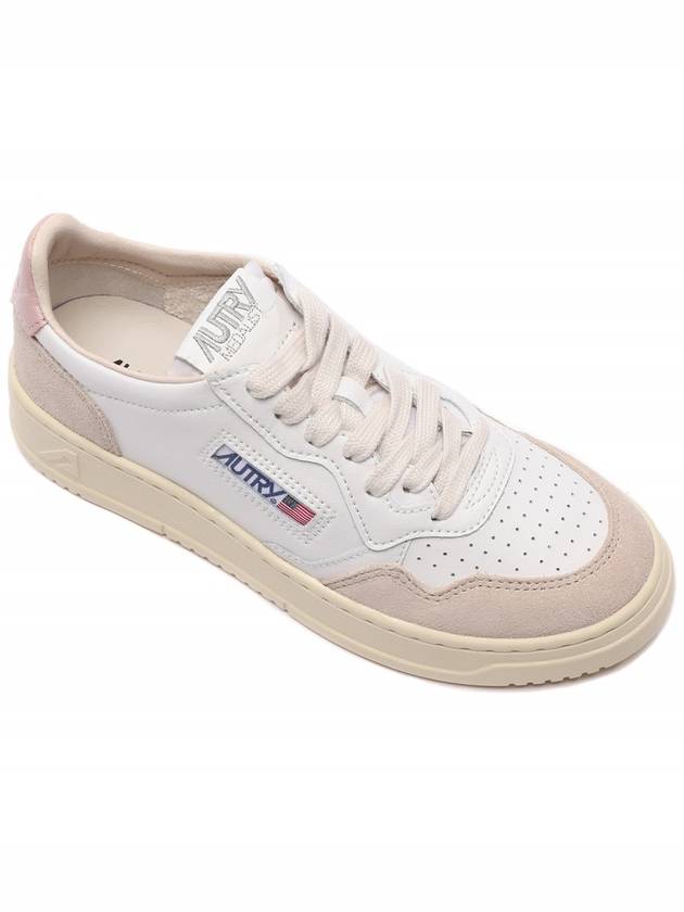 Medalist Leather Suede Low Top Sneakers White Pink - AUTRY - BALAAN 4