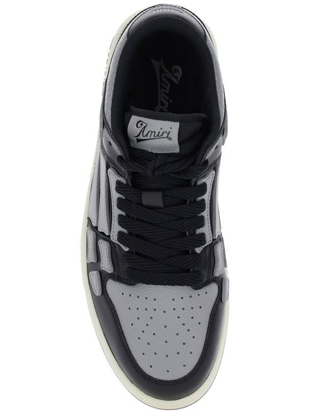 'Skel Top Low' Black Sneakers With Skeleton Patch In Leather Man - AMIRI - BALAAN 4