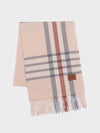 100% cashmere line check muffler pink - RECLOW - BALAAN 2