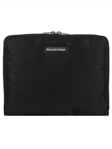 Men's Logo Patch Clutch Bag Black - BALENCIAGA - BALAAN.