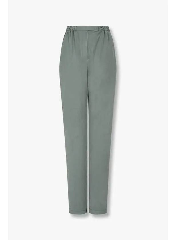 Women s Soft Round Banding Pants Green - EMPORIO ARMANI - BALAAN 1