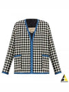 Women's Gingham Tweed Jacket Ivory Blue - GUCCI - BALAAN 2