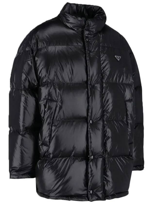 Triangle Logo Nylon Padded Jacket Black - PRADA - BALAAN 4