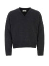 V-Neck Wool Knit Top Grey - AMI - BALAAN 1