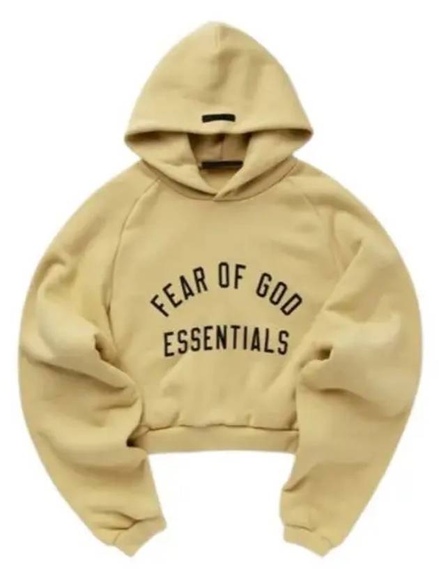 Logo Detail Cropped Hoodie Yellow - FEAR OF GOD ESSENTIALS - BALAAN 2