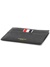 Pebble Grain Leather Stripe Note Compartment Card Wallet Black - THOM BROWNE - BALAAN 4