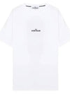 Garment Dyed Institutional One Print Cotton Jersey Short Sleeve T-Shirt White - STONE ISLAND - BALAAN 2