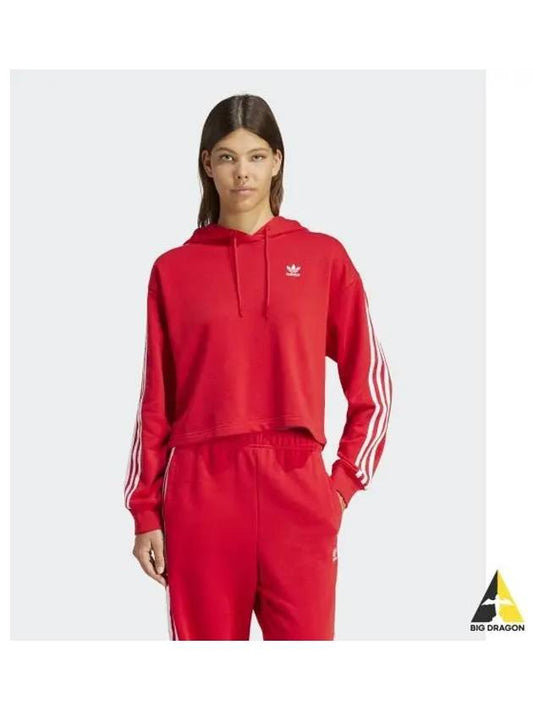 adidas 3S Short Hoodie Red IN8387 - ADIDAS - BALAAN 1