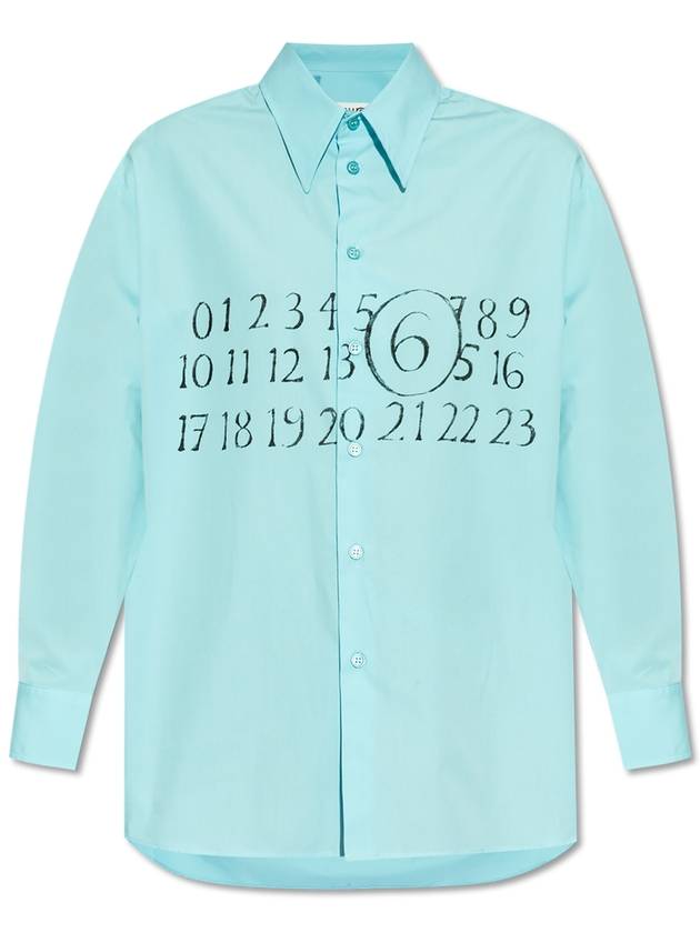 MM6 Maison Margiela Shirt With Printed Logo, Women's, Blue - MAISON MARGIELA - BALAAN 1