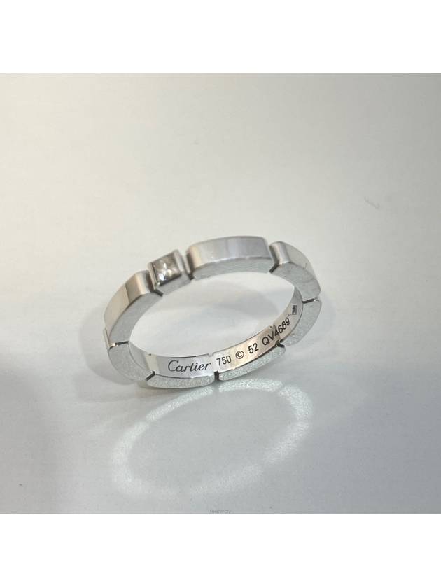 White Gold 1P Diamond Maiyong Panda Wedding Ring 52 - CARTIER - BALAAN 5