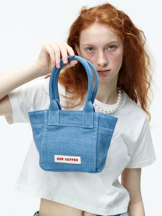 Delcofer Shopper Denim Mini Tote Bag Light Indigo - DER KOFFER - BALAAN 2