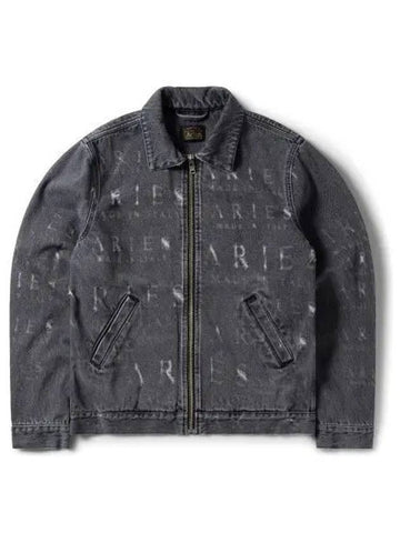 U DESTROYED ZIP THROUGH JEAN JACKET BLACK - ARIES - BALAAN 1