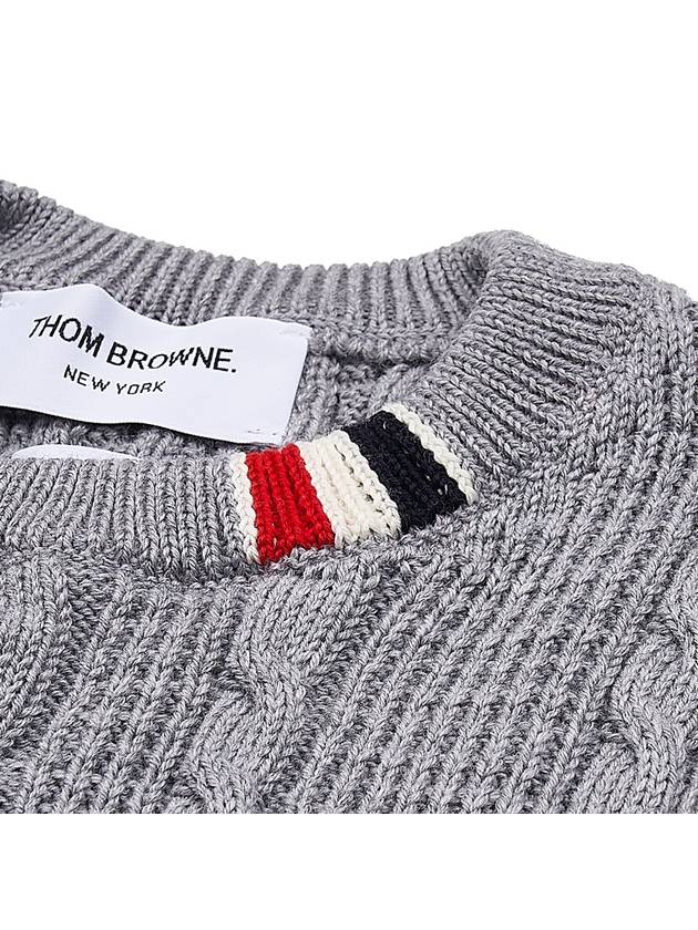 RWB Cable Wool Knit Top Grey - THOM BROWNE - BALAAN 5