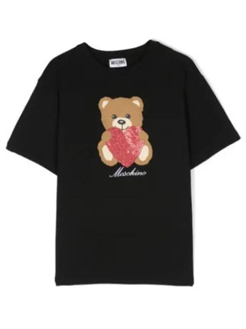 Kids Teddy Bear T Shirt H4M02TLBA11 60100 Italian - MOSCHINO - BALAAN 1