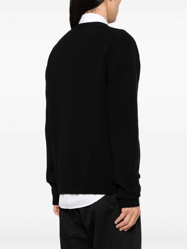 Fox Head Intarsia Comfort Cardigan Black - MAISON KITSUNE - BALAAN 4