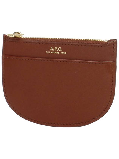 Logo Demi Lune Zipper Card Wallet Brown - A.P.C. - BALAAN 2