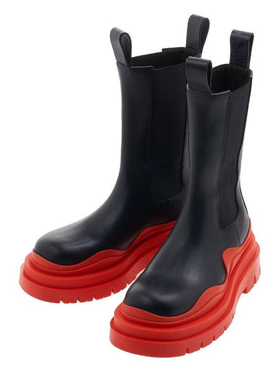 Tire Chelsea Boots Black Red - BOTTEGA VENETA - BALAAN 2