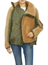 Panelled Teddy Faux Jacket Brown Green - SACAI - BALAAN 10