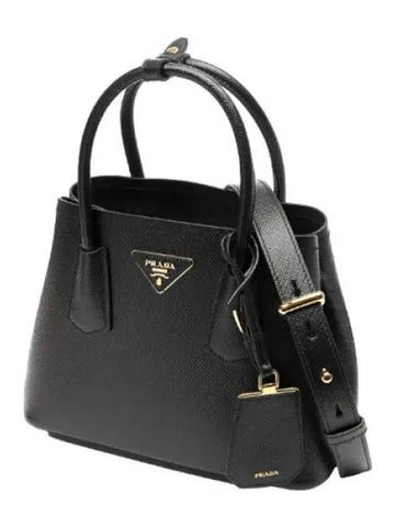 Double Saffiano Leather Mini Bag Women s Shoulder - PRADA - BALAAN 1