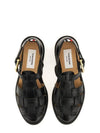 Vitello Brogue Fisherman Calf Leather Sandals Black - THOM BROWNE - BALAAN 3