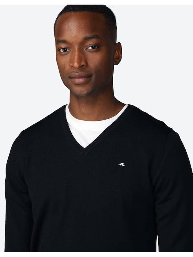 Lymann Merino V-Neck Knit Top Black - J.LINDEBERG - BALAAN 5