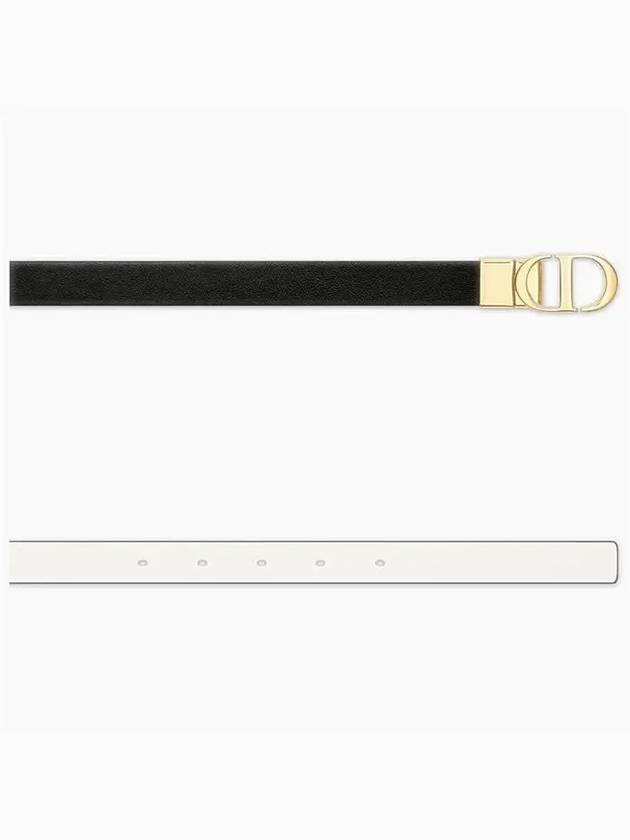 30 Montaigne Reversible Smooth Calfskin Belt Ivory Black - DIOR - BALAAN 4