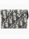 Saddle Flap Card Holder Blue  Oblique Jacquard - DIOR - BALAAN 7