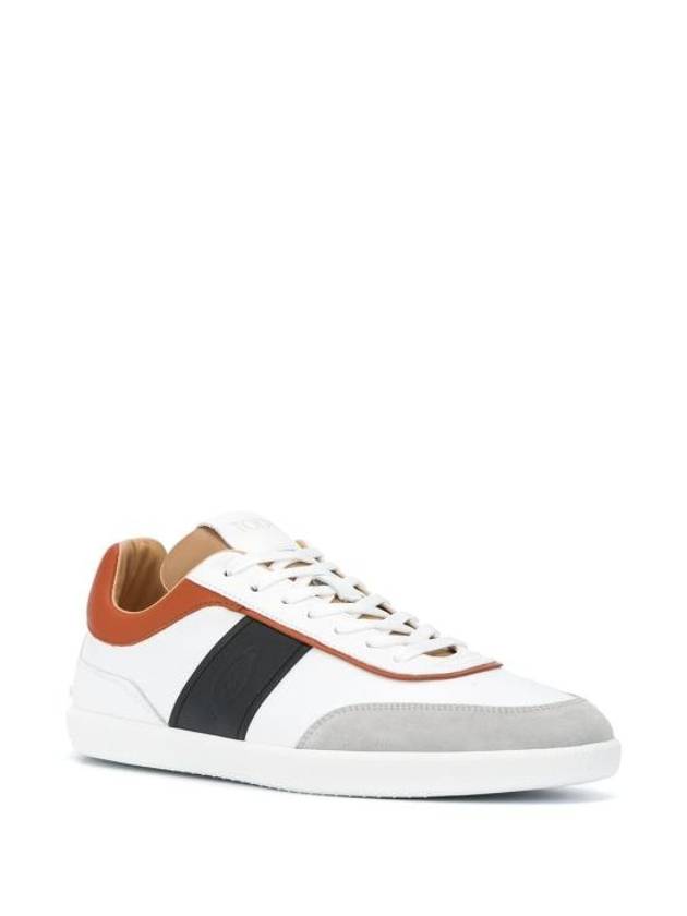 Leather Panel Low Top Sneakers White - TOD'S - BALAAN 3