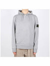 Logo Patch Drawstring Hoodie Melange Grey - STONE ISLAND - BALAAN 3