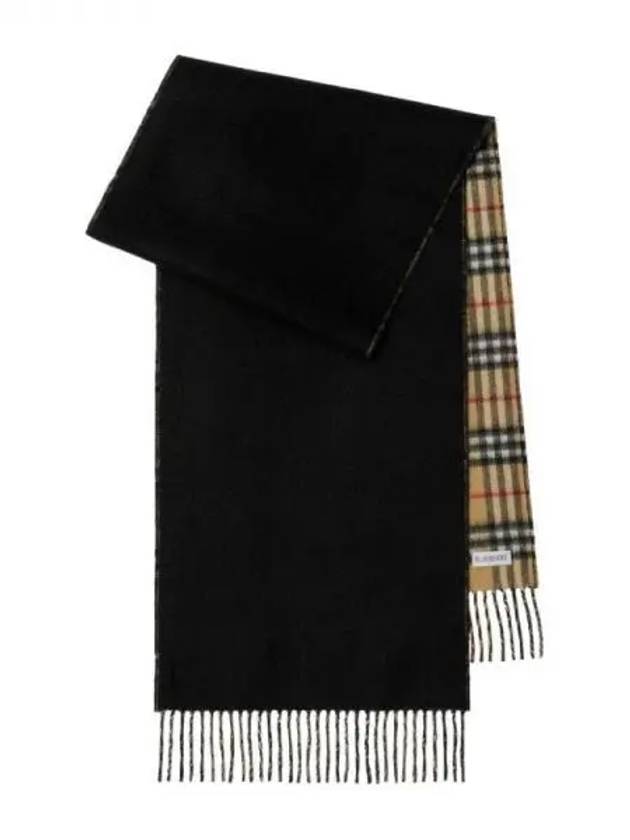 Check Cashmere Scarf Black - BURBERRY - BALAAN 2