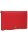 Rockstud Envelope Clutch Bag Red - VALENTINO - BALAAN 5