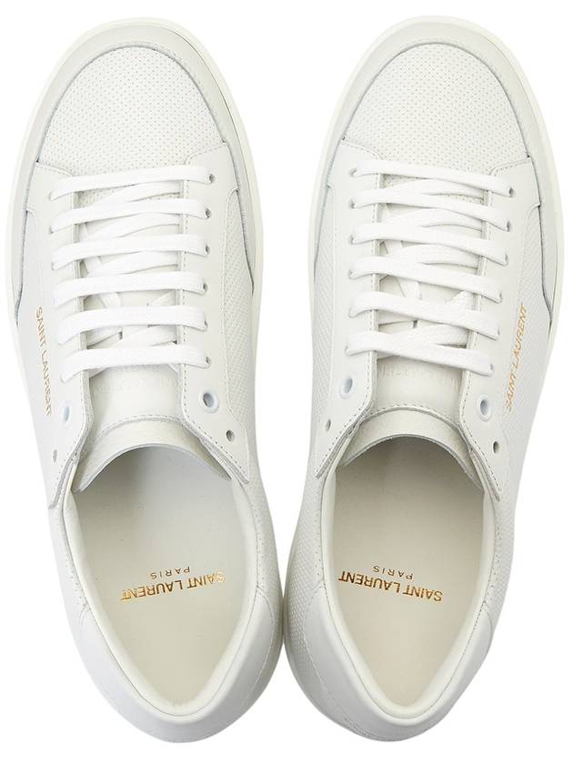 Court Classic Perforated Leather Low Top Sneakers White - SAINT LAURENT - BALAAN 3