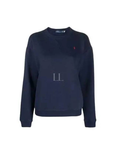 Embroidered Pony Logo Fleece Sweatshirt Navy - POLO RALPH LAUREN - BALAAN 2