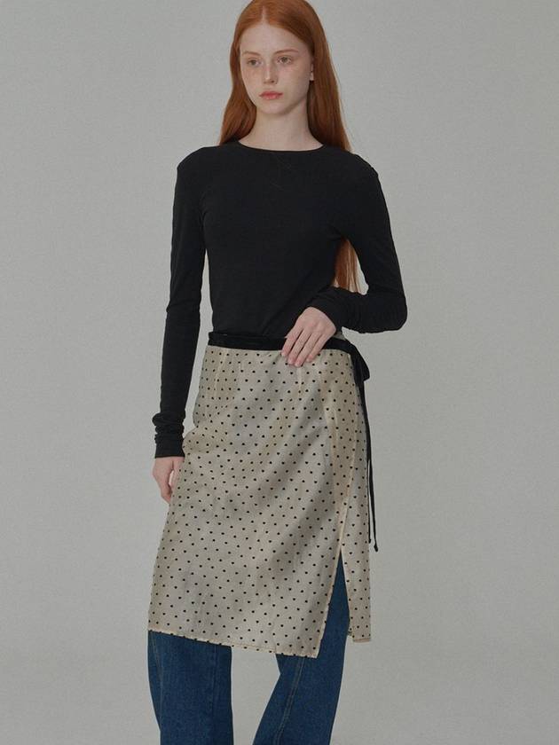 Heart patterned Layered Wrap Skirt Beige - OPENING SUNSHINE - BALAAN 3