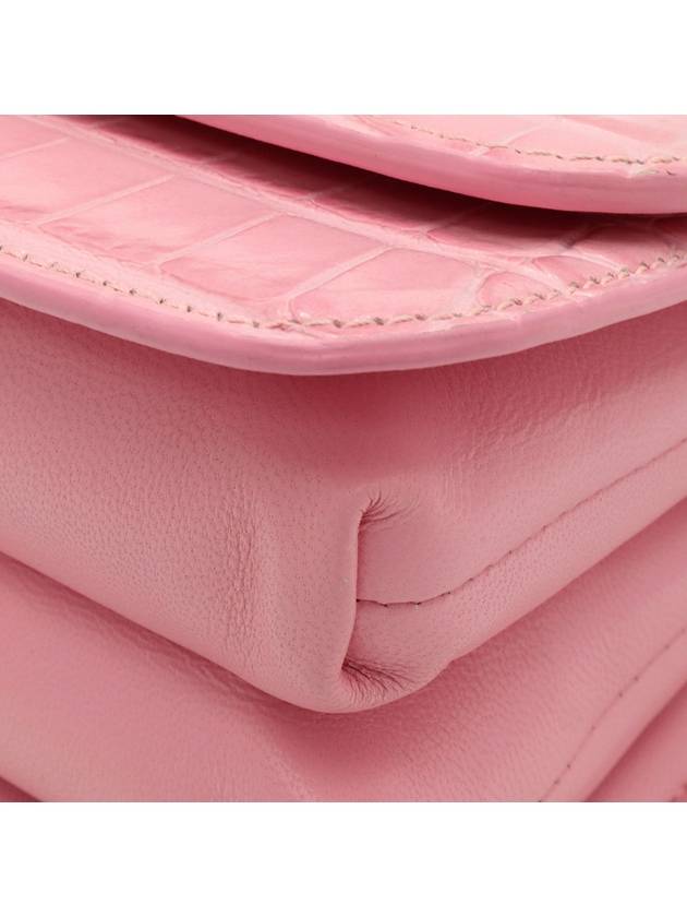 Pink crocodile embossed calfskin B small shoulder bag 618156 - BALENCIAGA - BALAAN 6