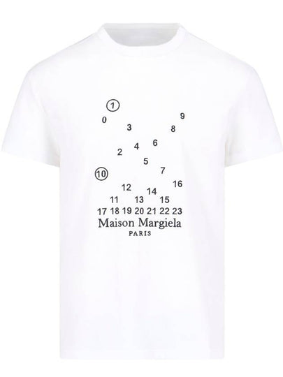 Numeric Embroidered Logo Mako Cotton Short Sleeve T-Shirt White - MAISON MARGIELA - BALAAN 2