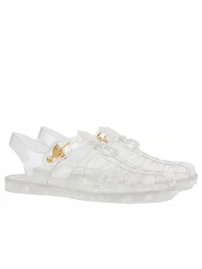 Women's Double G Transparent Rubber Sandals White - GUCCI - BALAAN 2