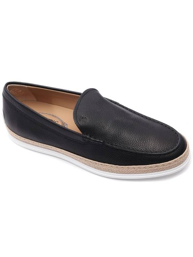 Stamping Monogram Leather Loafers Black - TOD'S - BALAAN 4